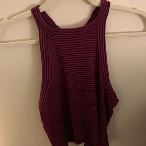 Stripped, Halter Crop Top